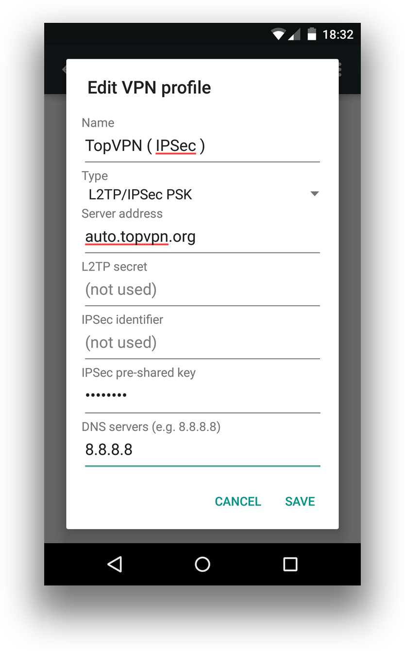 Enter you username and password you have from TopVPN.