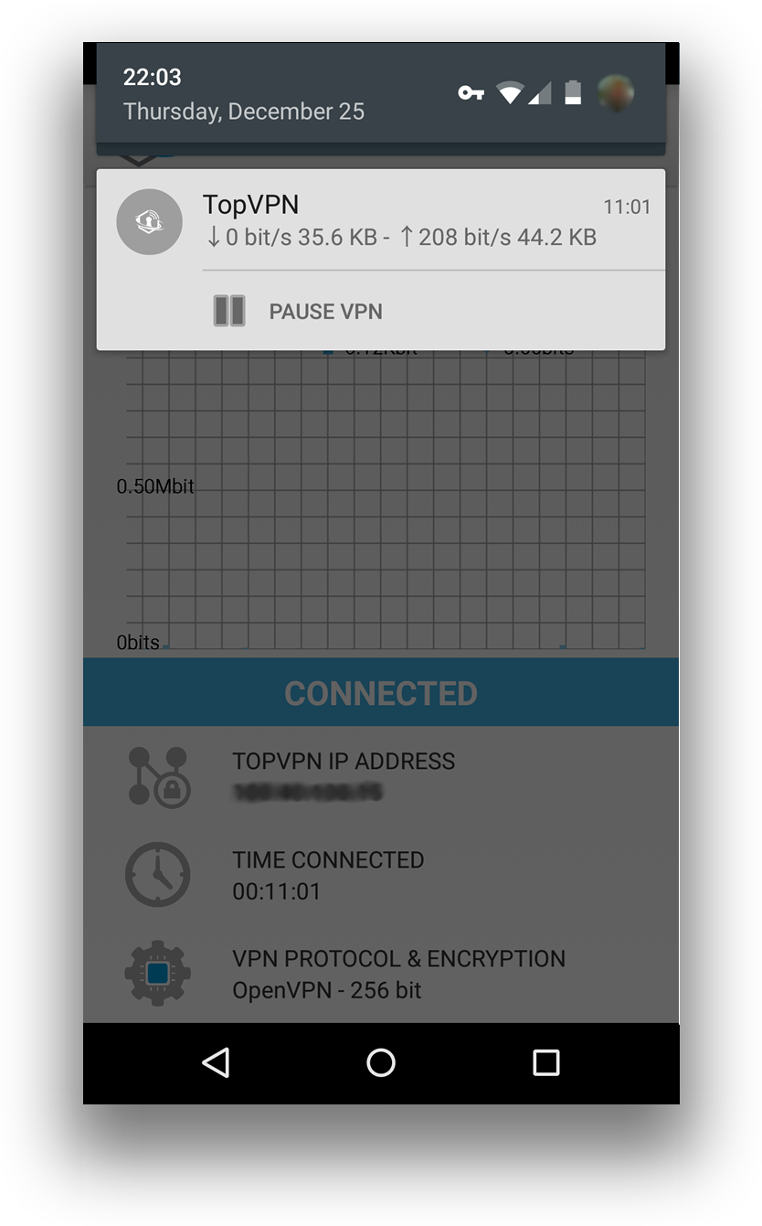 To pause using TopVPN application just open and click Pause VPN.
